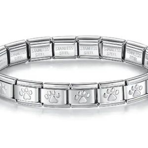 ☆ custom paw italian charm bracelet stainless steel ☆